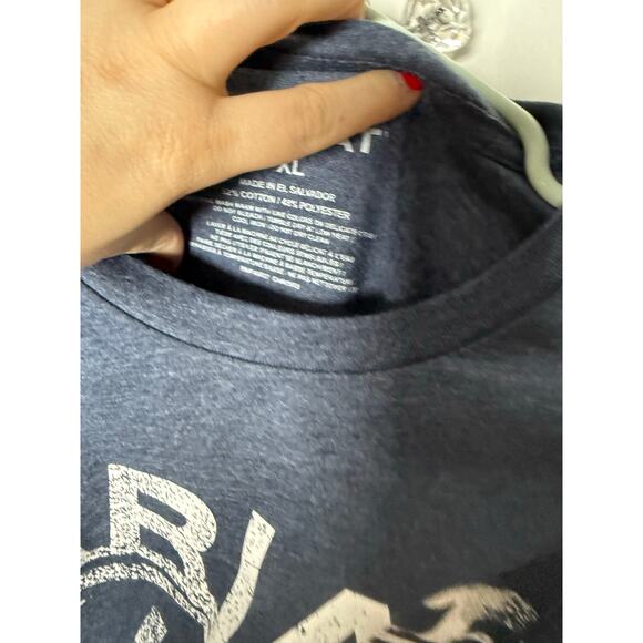 Ariat Navy Blue Short Sleeve Crewneck Shield Logo Cotton Graphic T-shirt XL - Picture 4 of 6